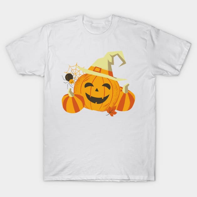 Halloween pumpkin with hat T-Shirt by Arpi Design Studio